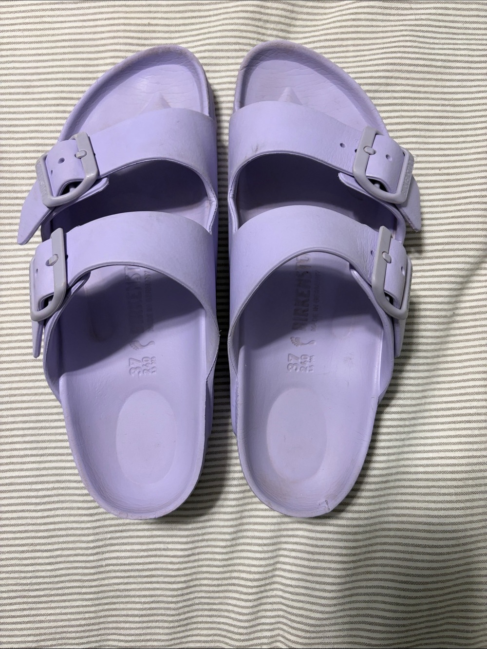 Birkenstock Arizona EVA Sandal Purple Fog Lavender Light Purple Slides Sz 37 US6